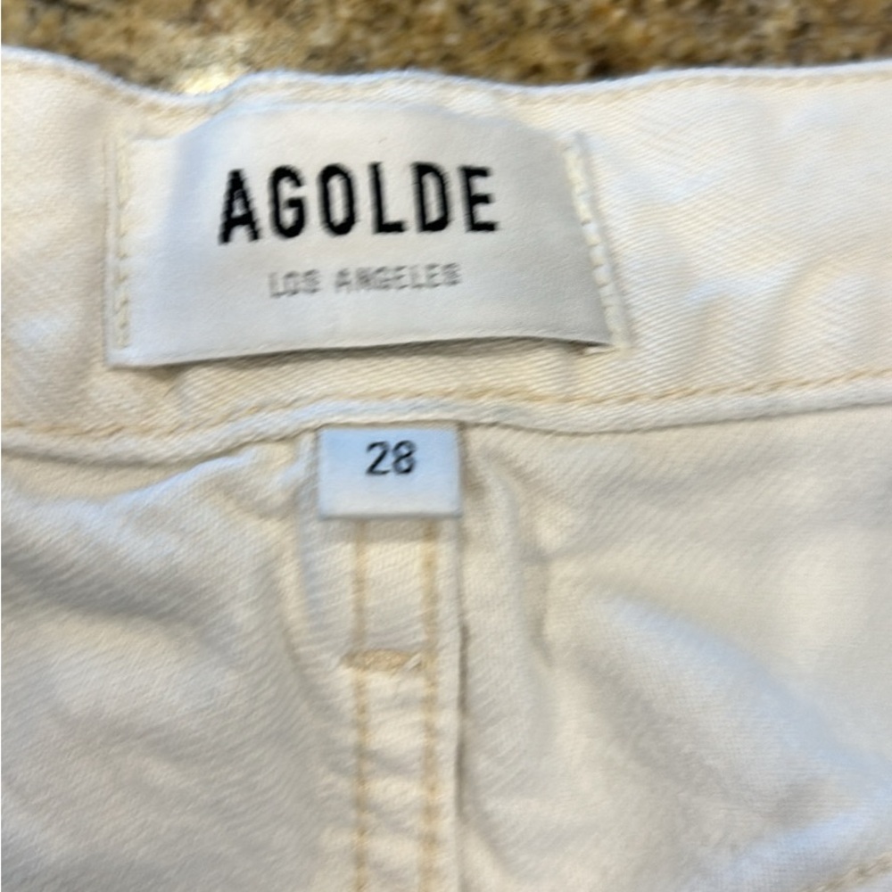 Agolde white washed denim shorts size 28